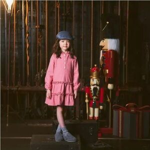 Janie and Jack Bradbury Red Houndstooth Ruffle Dress